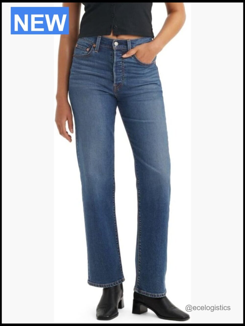 Slim Through Hip & Thigh Straight Leg Jeans High Rise Full Length